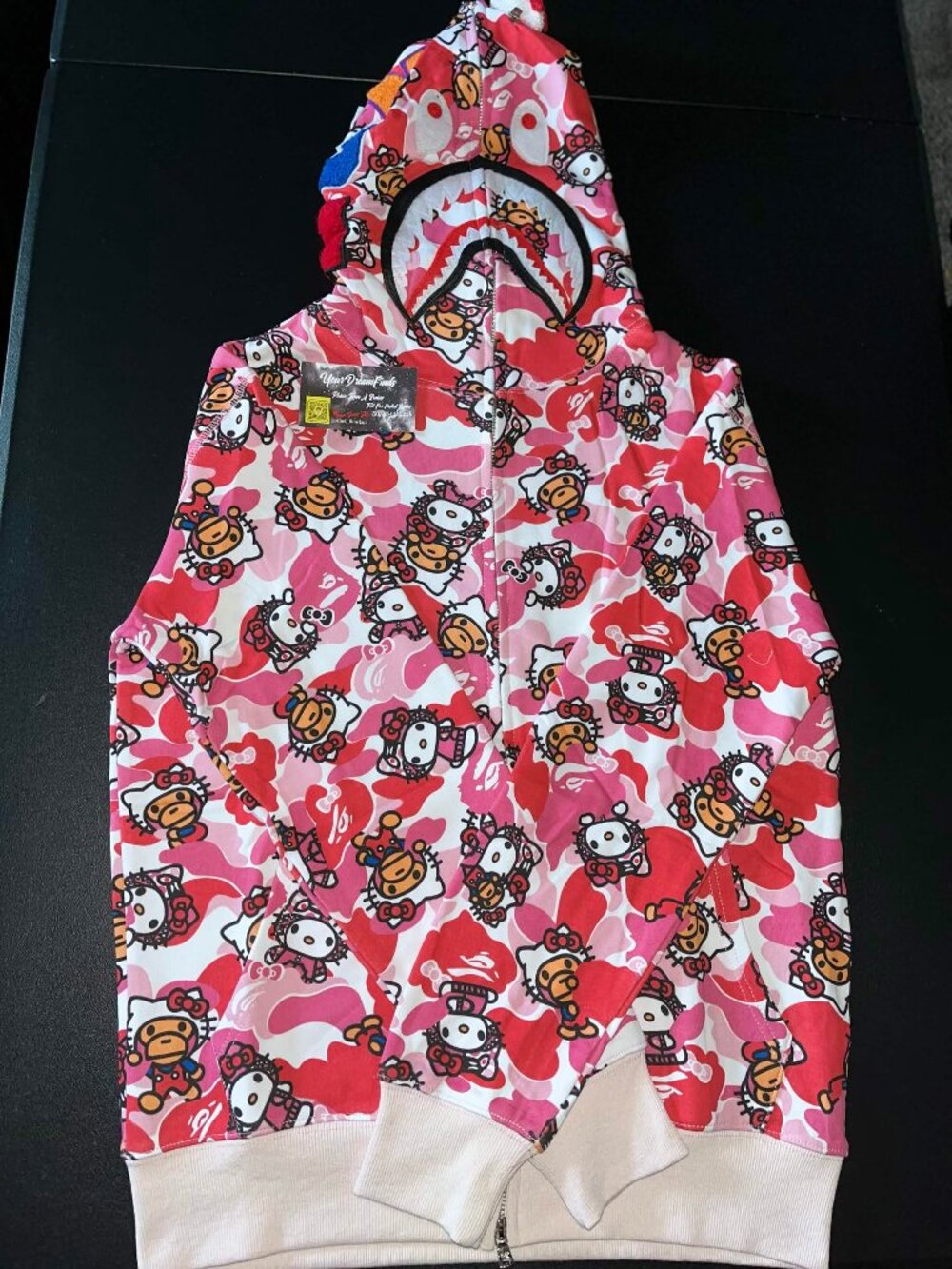 A Bathing Ape × Sanrio Hello Kitty Camo Full Zip Hoodie